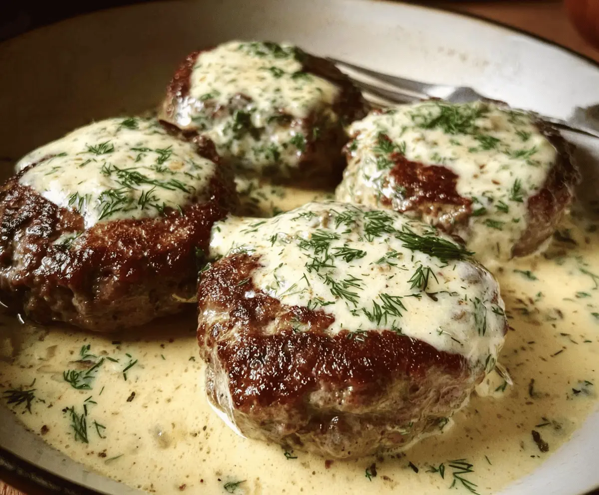 Creamy Dill Hamburger Steaks Recipe