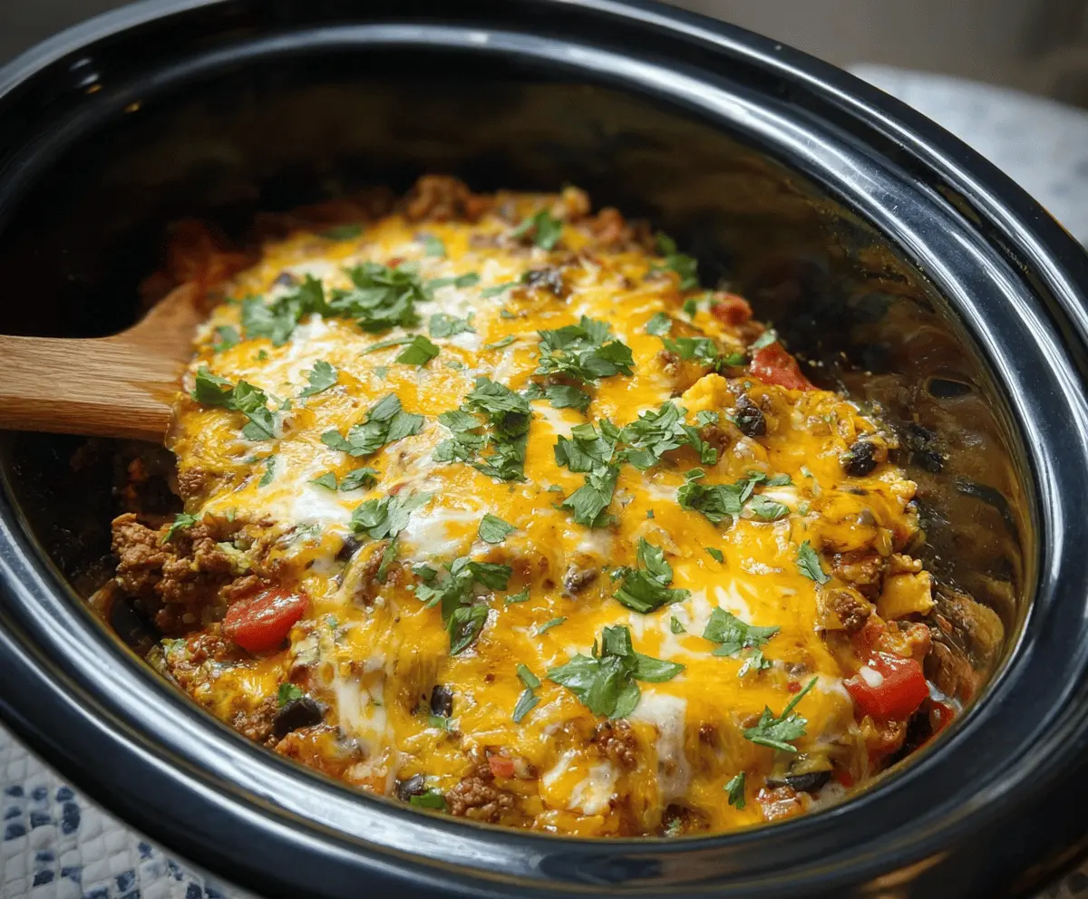 Easy Crockpot Taco Casserole Recipe