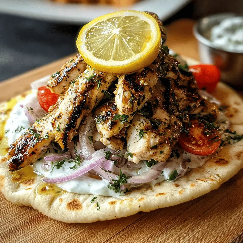 Easy Greek Chicken Gyros with Lemon Herb Marinade & Tzatziki