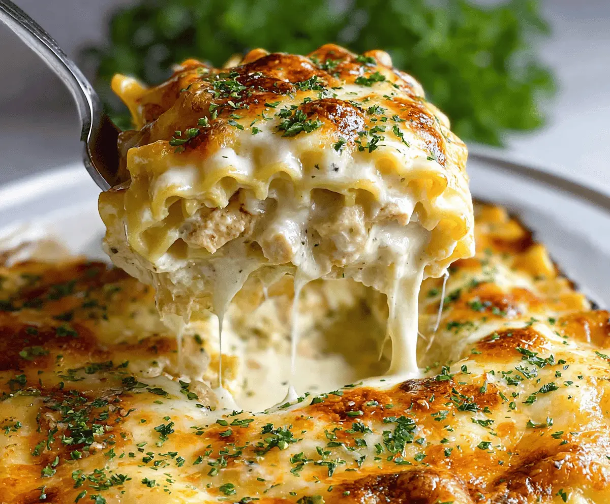 Cheesy Chicken Alfredo Lasagna Rolls Recipe