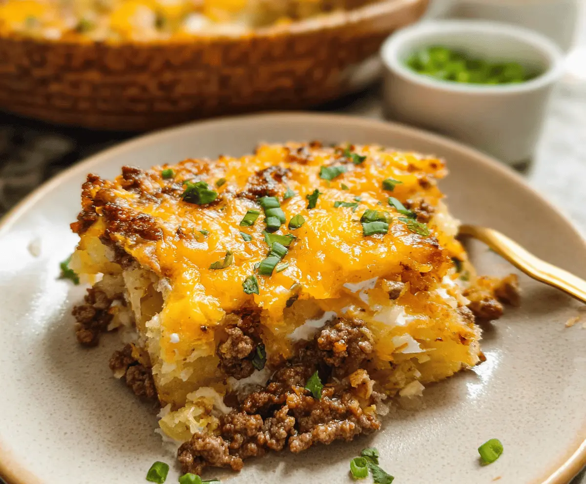 Cheesy Ground Beef and Potato Casserole Recipe