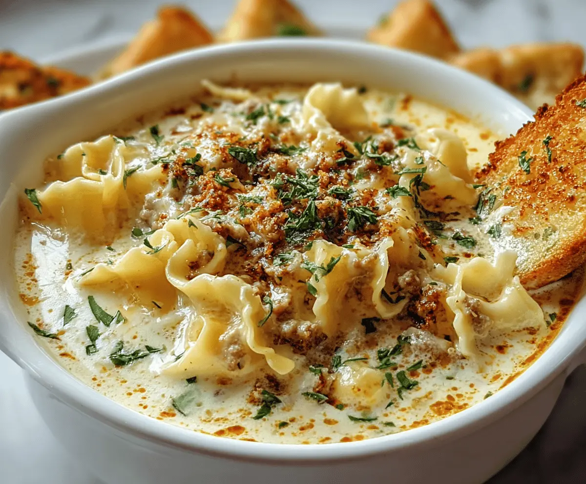 Creamy Alfredo Lasagna Soup