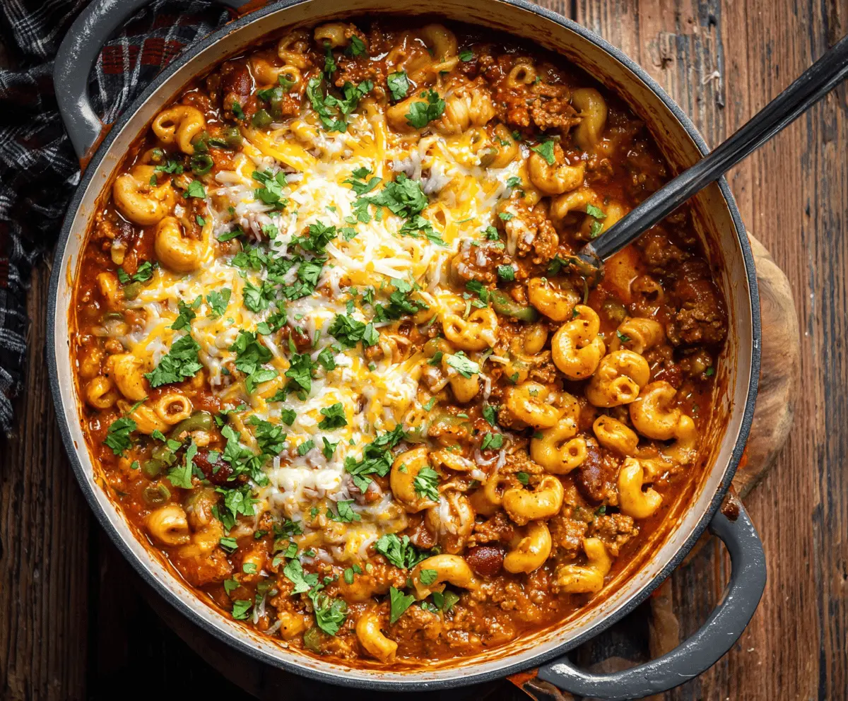 One Pot Chili Mac And Cheese