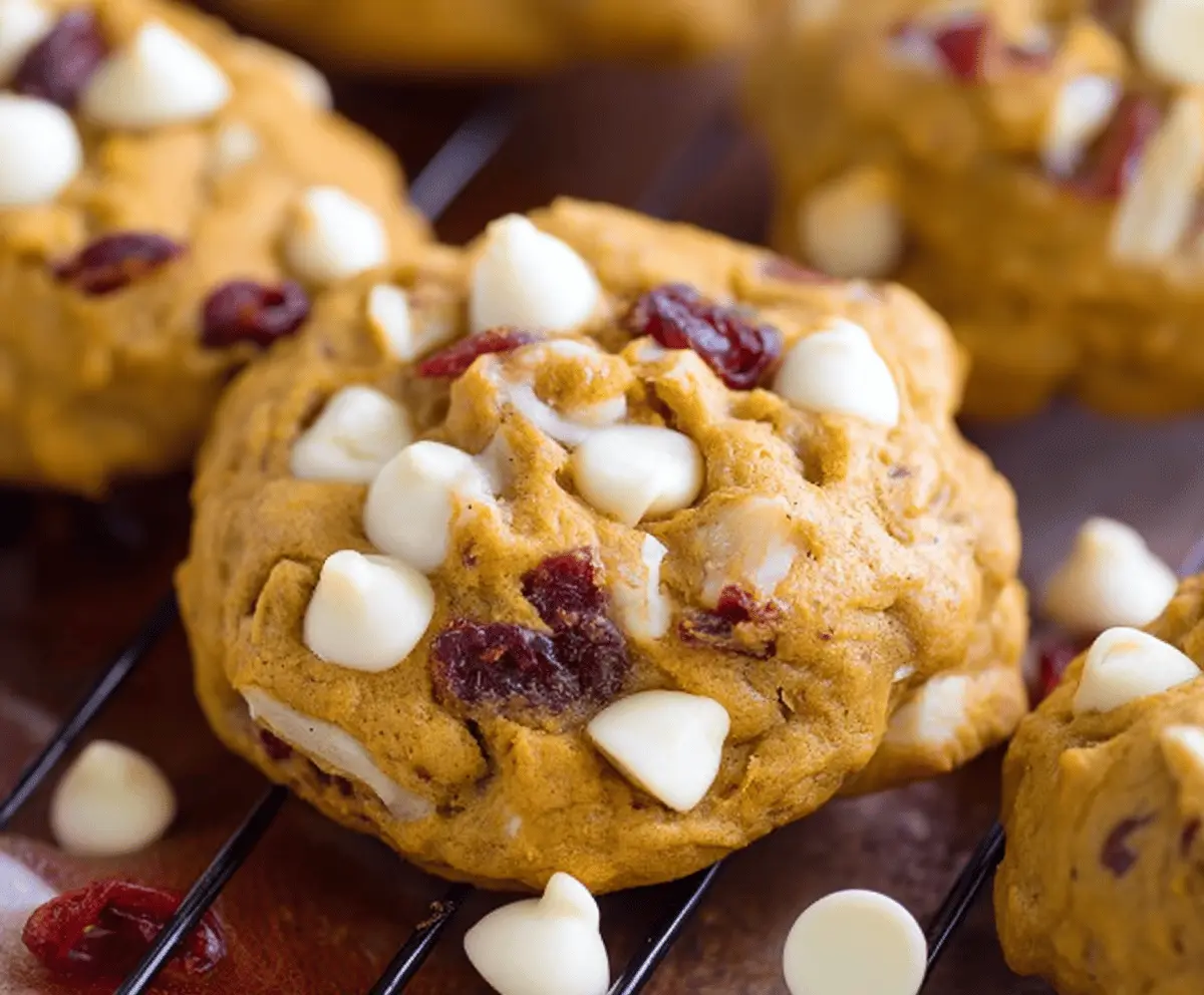 Pumpkin Cranberry White Chocolate Cookies