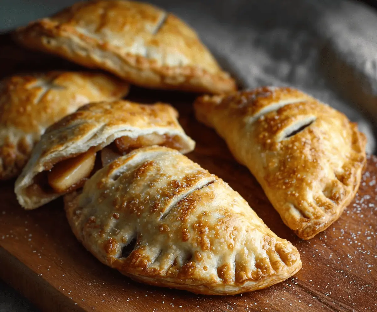 Delicious homemade apple hand pies with golden crust and sweet apple filling
