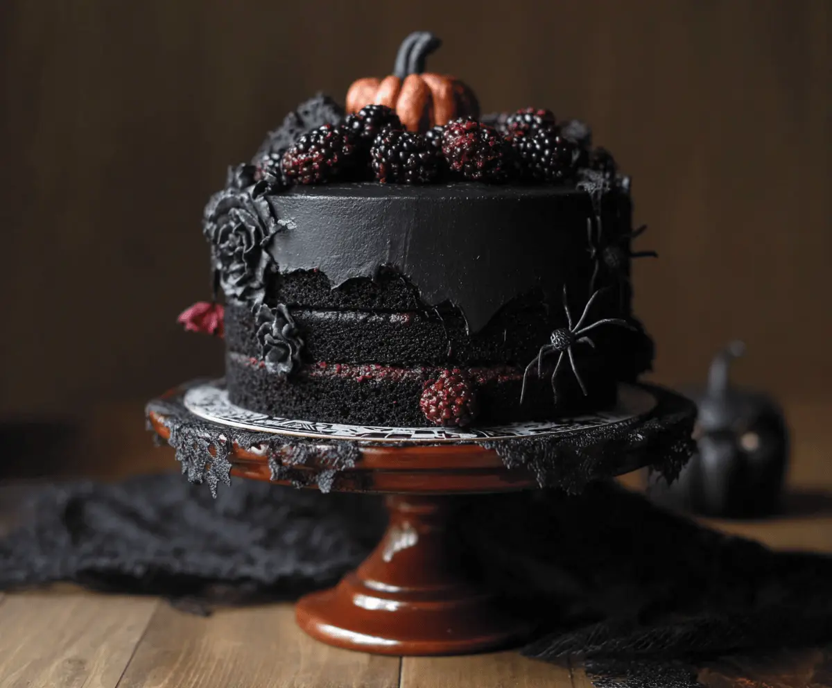Black Velvet Halloween Cake
