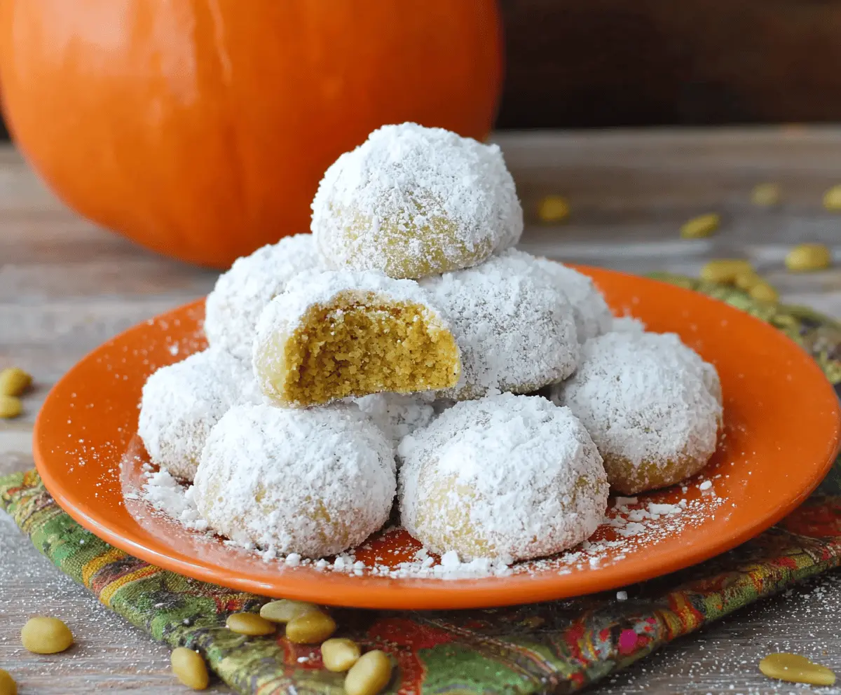 Pumpkin Snowball Cookies