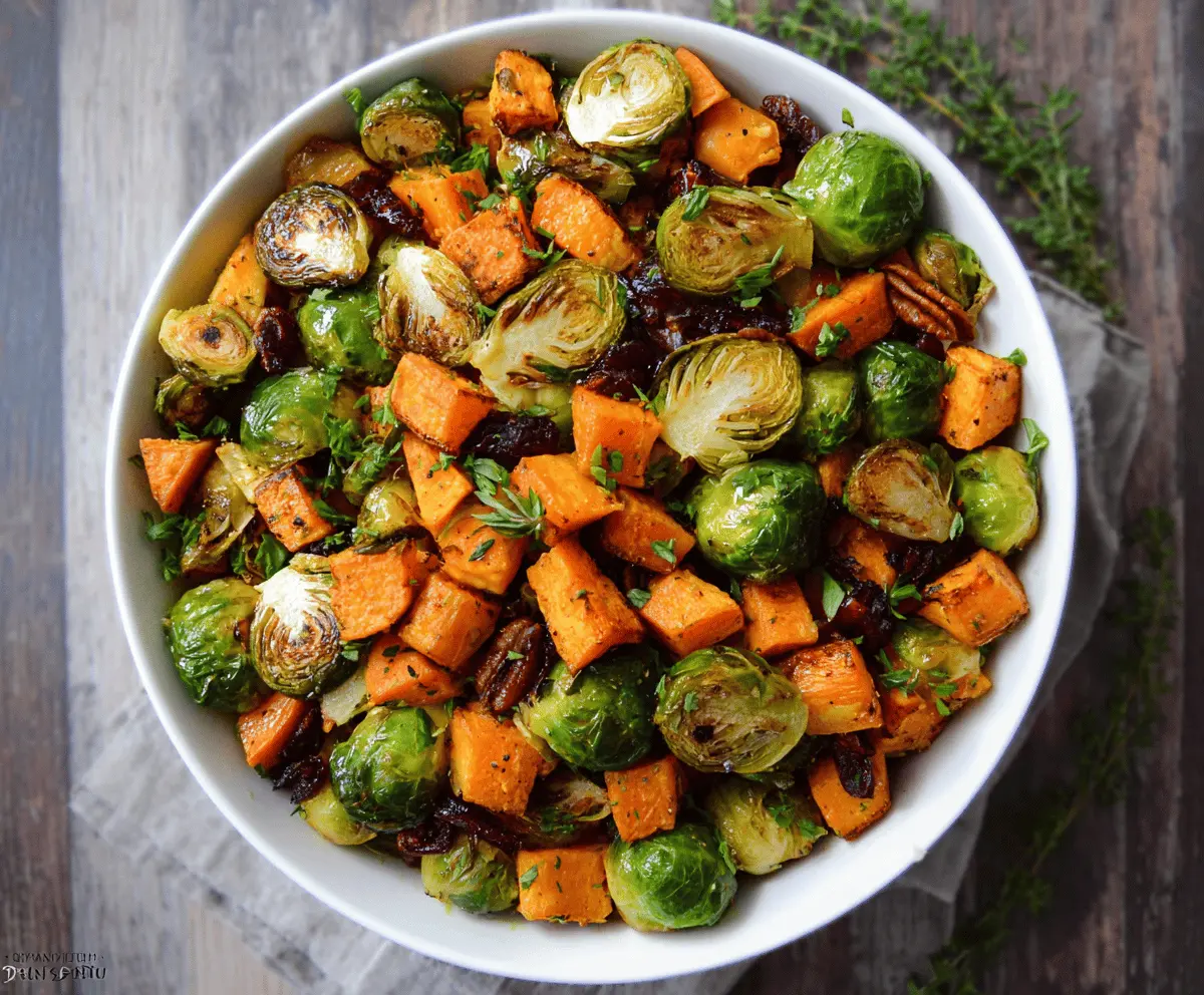 Roasted Brussels Sprouts And Sweet Potatoes