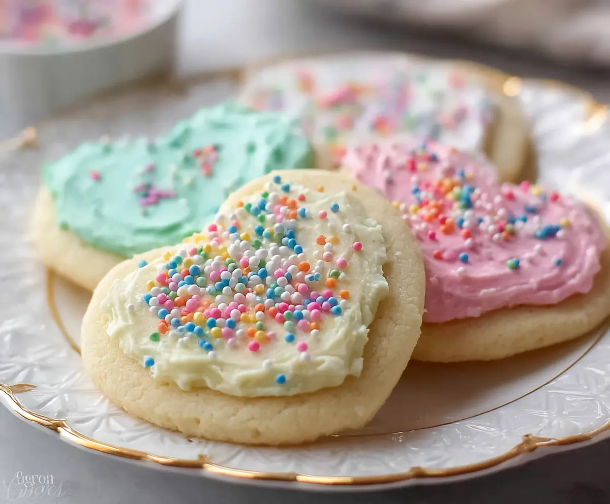 Delicious homemade sour cream sugar cookies on a baking tray, perfect for baking enthusiasts.