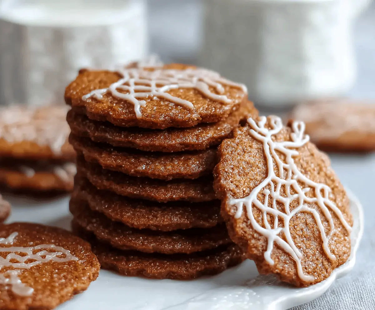 Decorative Swedish gingerbread cookies on a festive plate, perfect for holiday baking.
