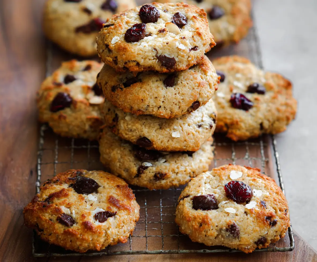 Healthy cottage cheese protein cookies on a plate, perfect for fitness snacks.