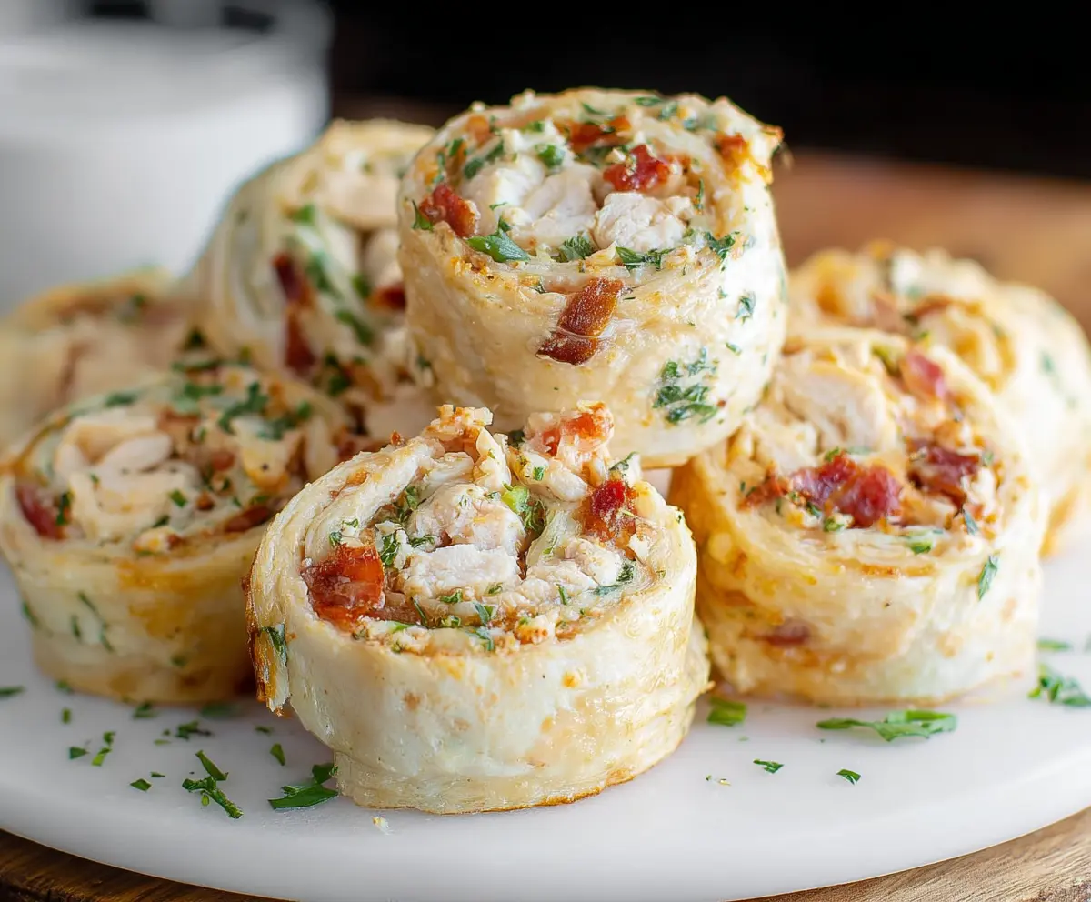 Delicious Crack Chicken Pinwheels made with crispy pastry and savory filling.