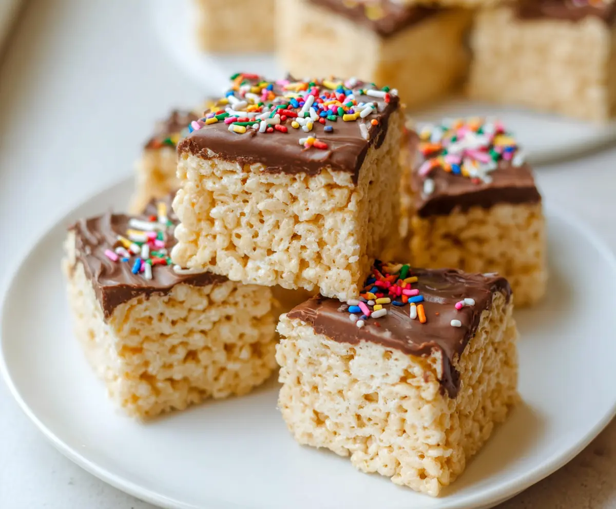 Delicious homemade Protein Rice Krispie Treats packed with protein and crispy rice cereal.