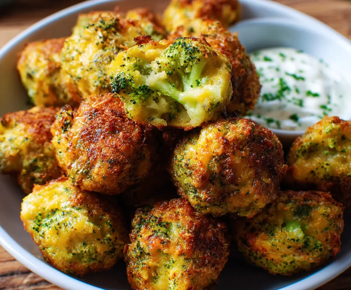 Delicious homemade Broccoli Cheddar Poppers served as tasty appetizer bites.