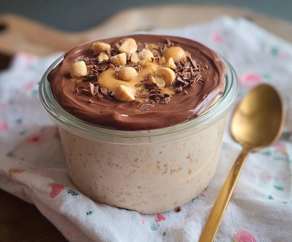 Delicious chocolate peanut butter cottage cheese parfait with creamy texture and rich flavor
