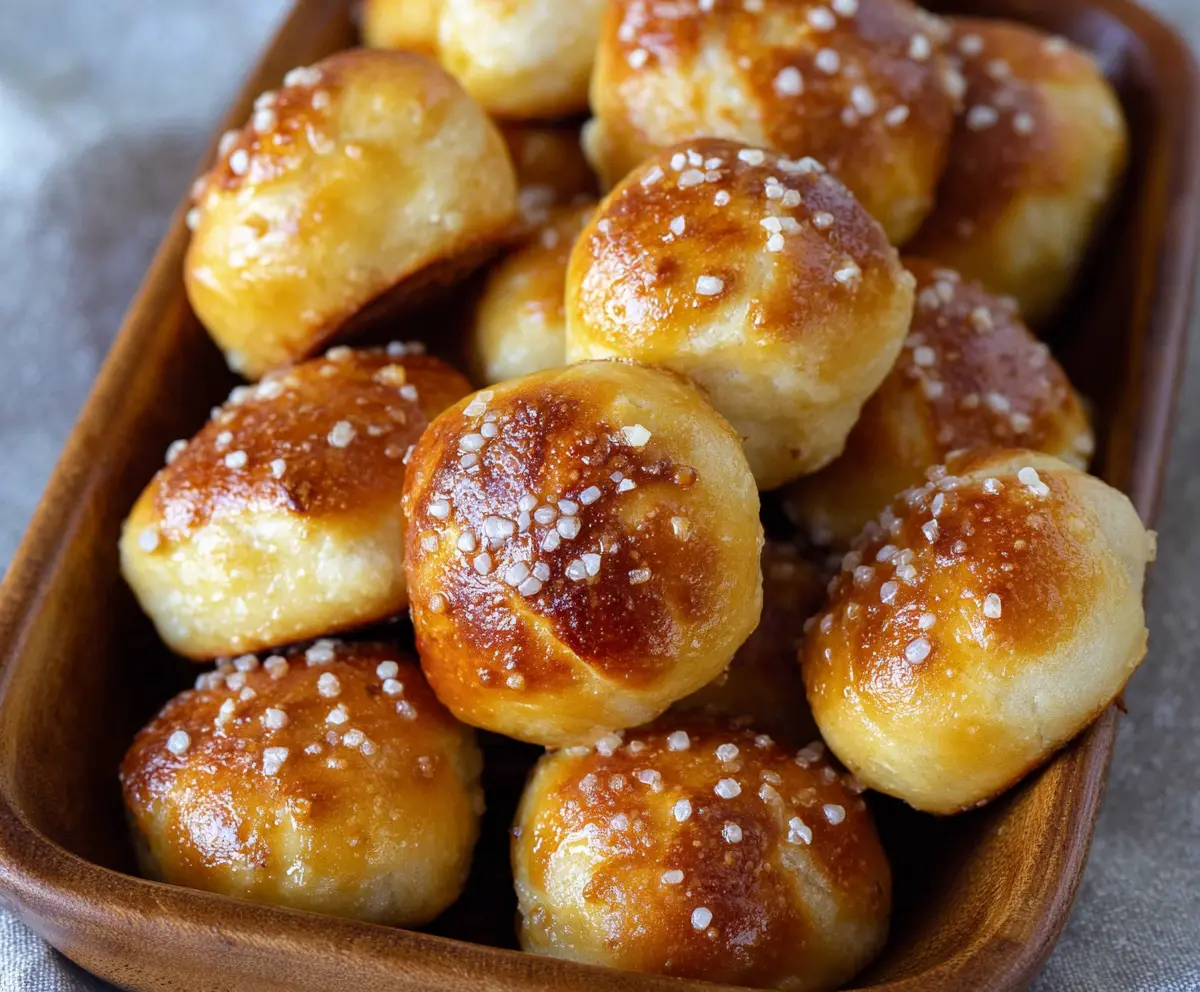 Delicious homemade pretzel bites made with two-ingredient dough, perfect for snack or appetizer.