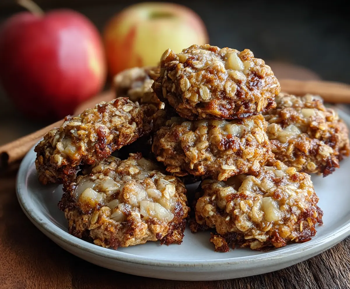 Delicious Apple Cinnamon Cottage Cheese Breakfast Cookies on a plate, perfect for a healthy morning snack
