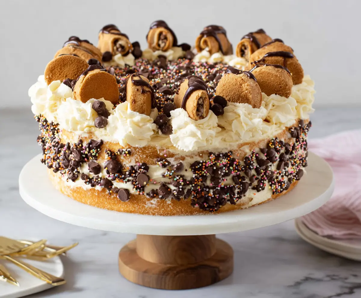 Delicious Cannoli Cake with creamy ricotta filling and crispy pastry shell.