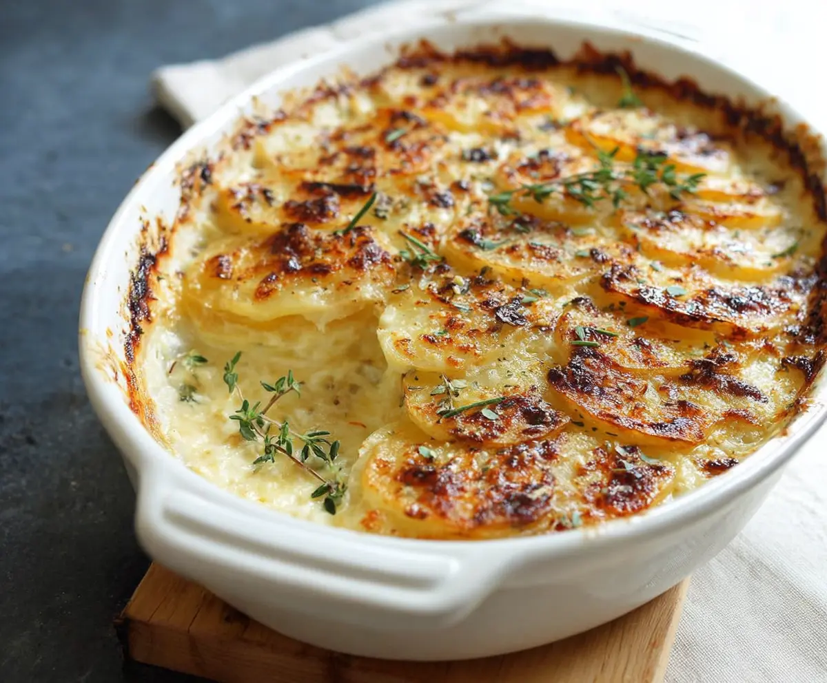 Delicious Gordon Ramsay Potato Gratin with golden, crispy cheese crust and tender potatoes.