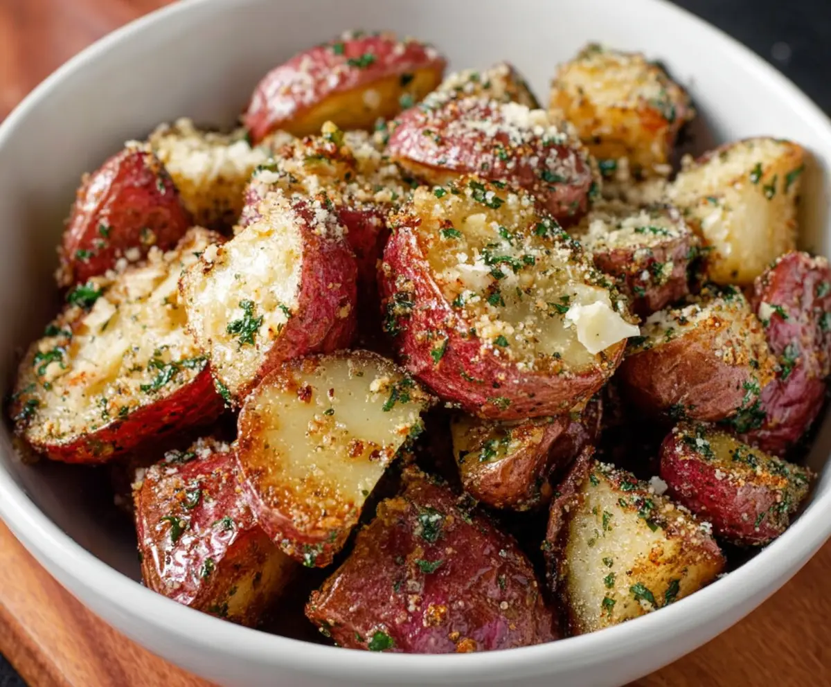 Creamy Parmesan Garlic Butter Red Potatoes served as a flavorful side dish.