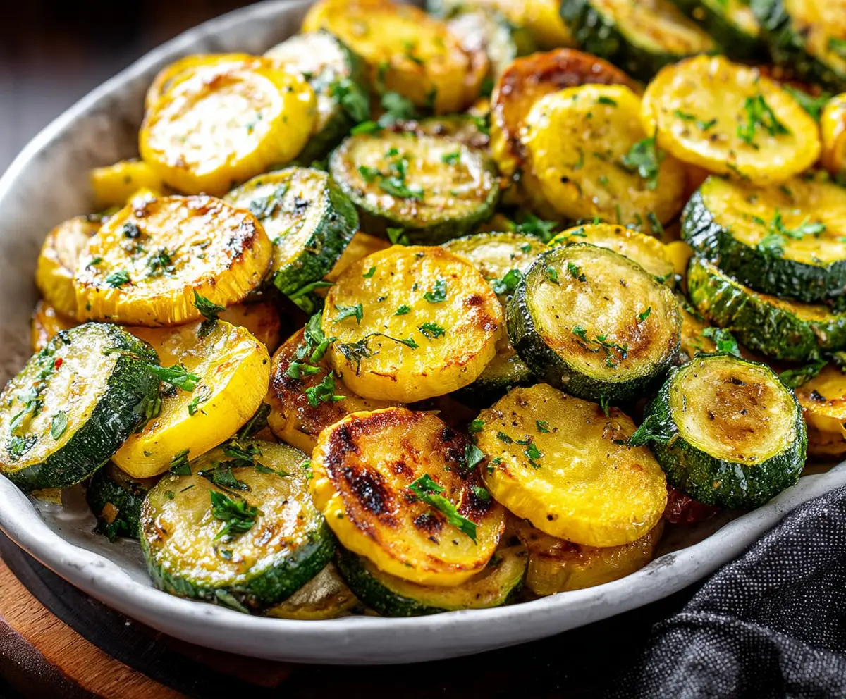 Delicious roasted zucchini and squash with crispy edges, perfect for a healthy side dish.