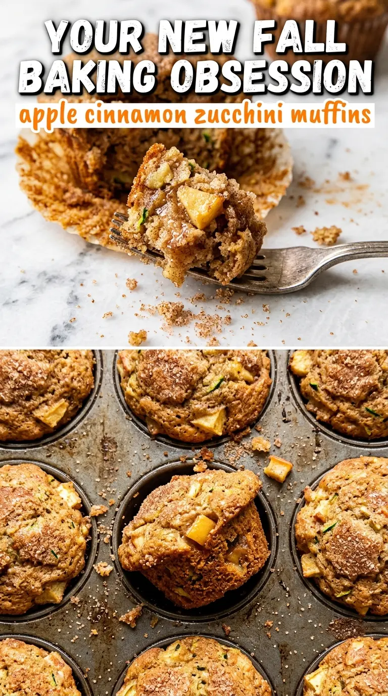Apple Cinnamon Zucchini Muffins golden cinnamon apple