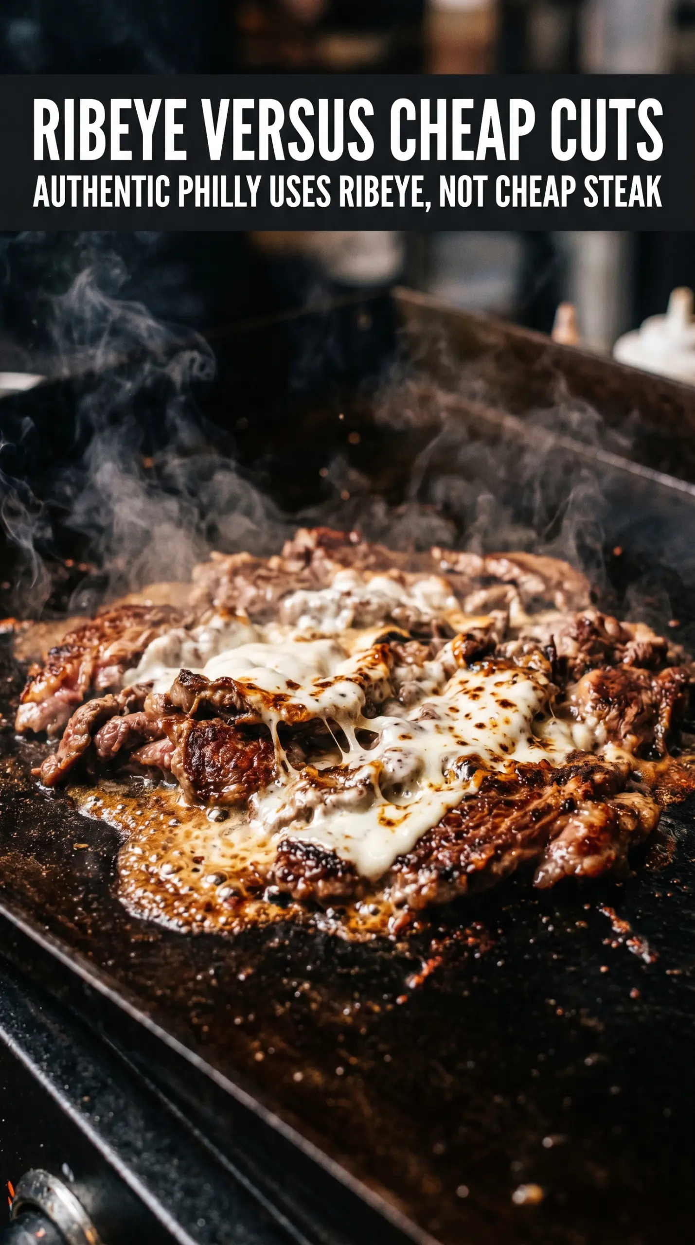 Authentic Blackstone Philly Cheesesteak thinly sliced steak melted cheese caramelized onions