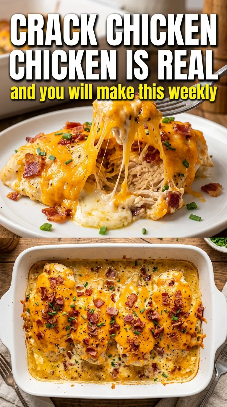 Baked Crack Chicken Breasts cheesy bacon ranch