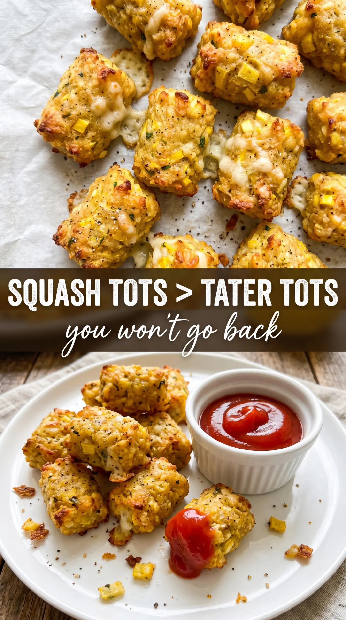 Yellow Squash Tots crispy cheesy baked