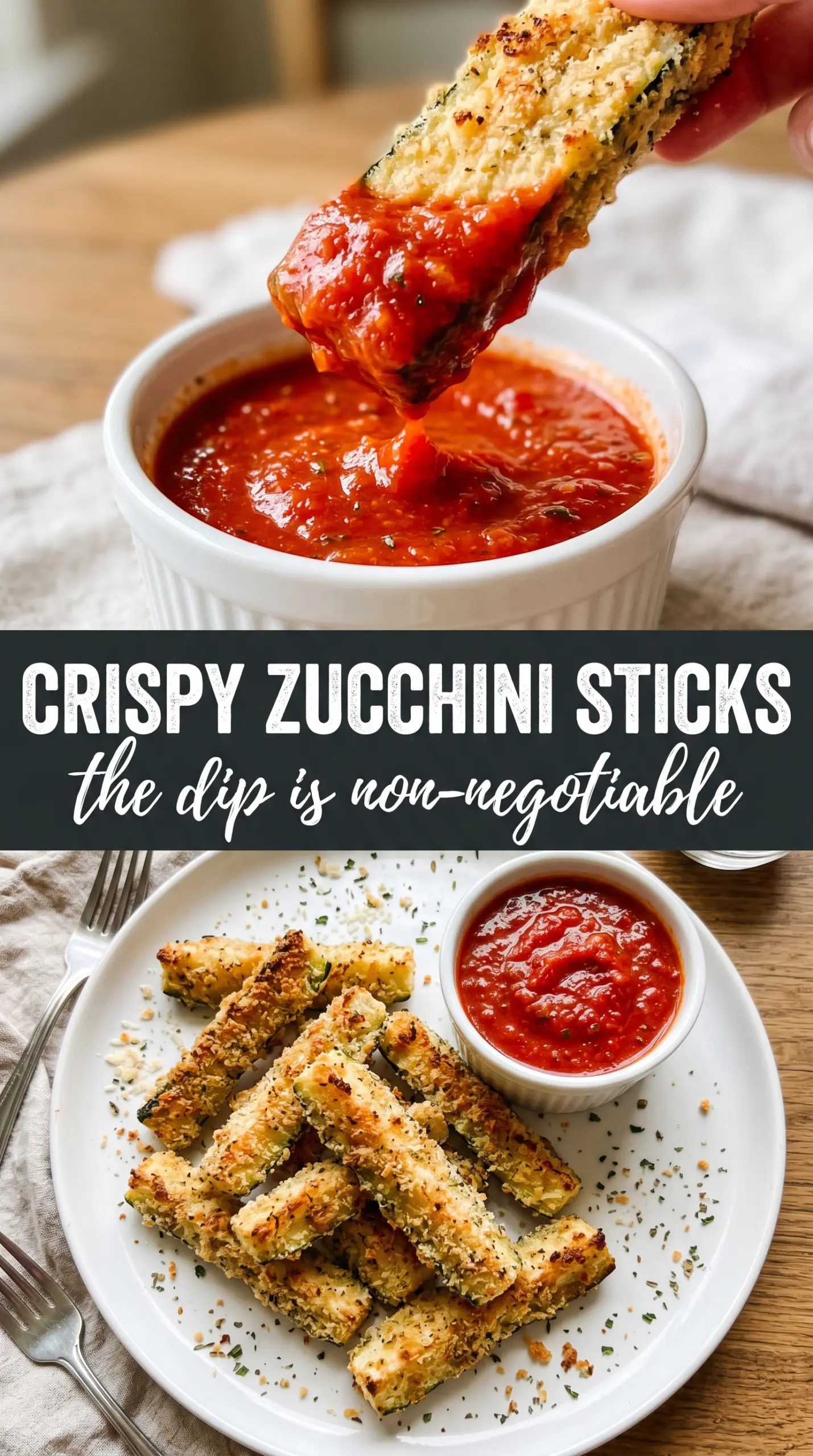 Baked Zucchini Sticks crispy parmesan