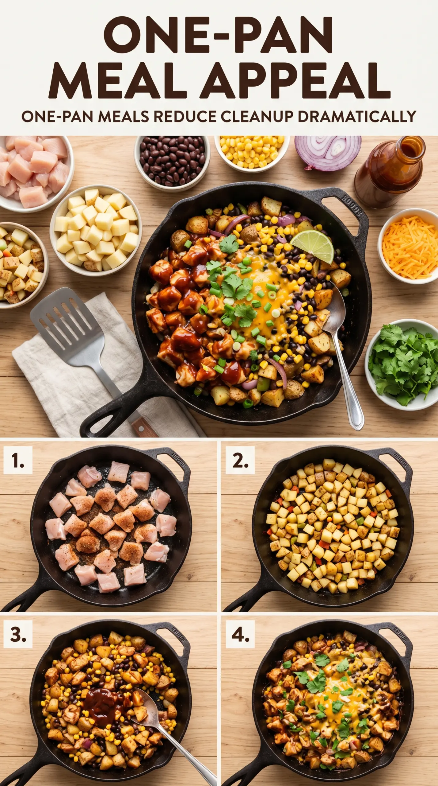 BBQ Chicken Potato Skillet smoky cheesy