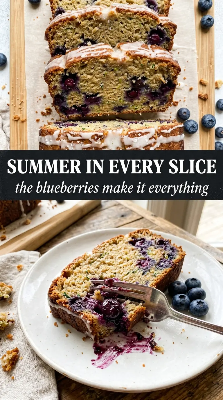 Blueberry Zucchini Bread golden crumb blueberries