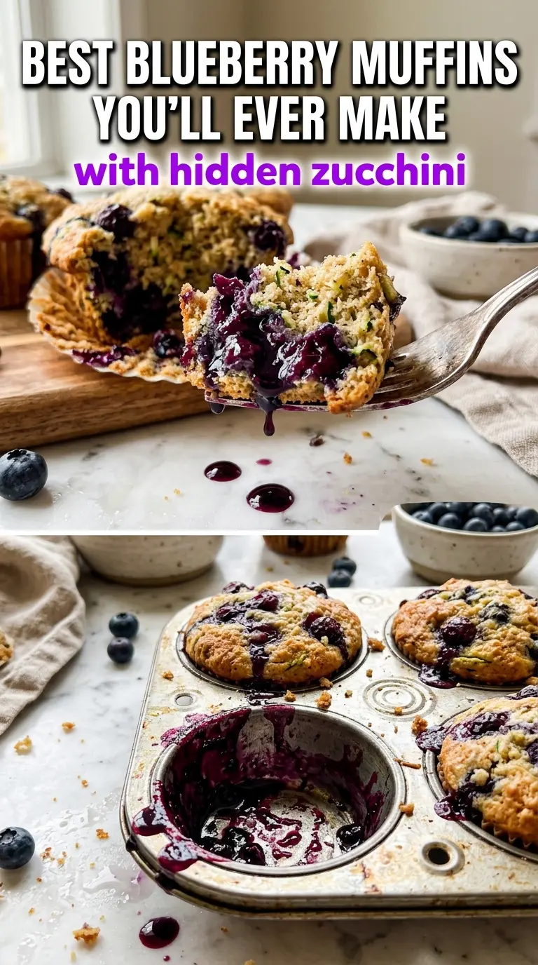 Blueberry Zucchini Muffins burst blueberries tender crumb