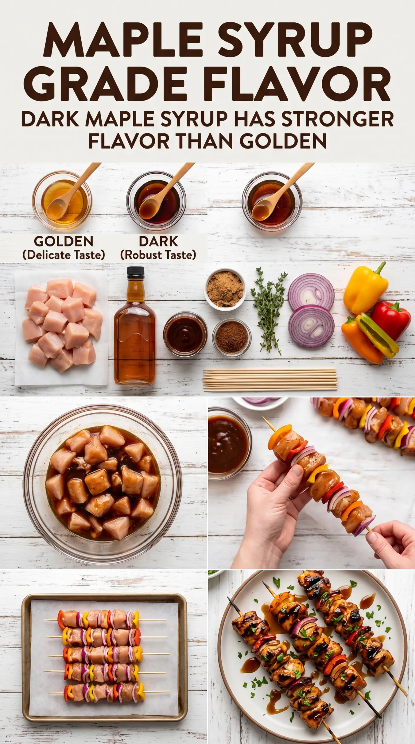 Bourbon Maple BBQ Chicken Skewers glossy caramelized