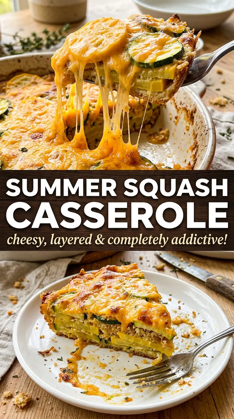 Cheesy Summer Squash and Zucchini Casserole creamy cheesy golden-crusted