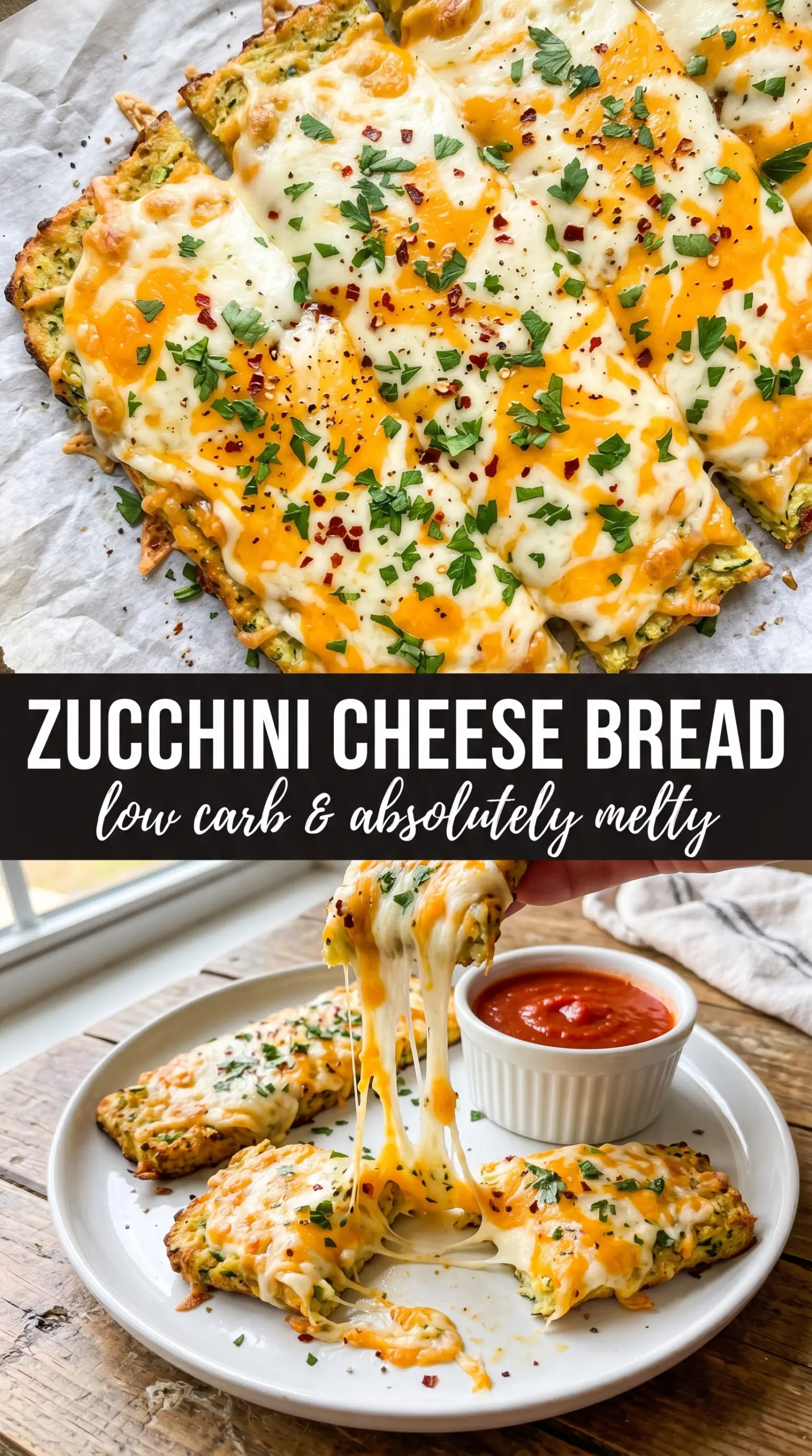 Cheesy Zucchini Breadsticks golden cheesy stretchy
