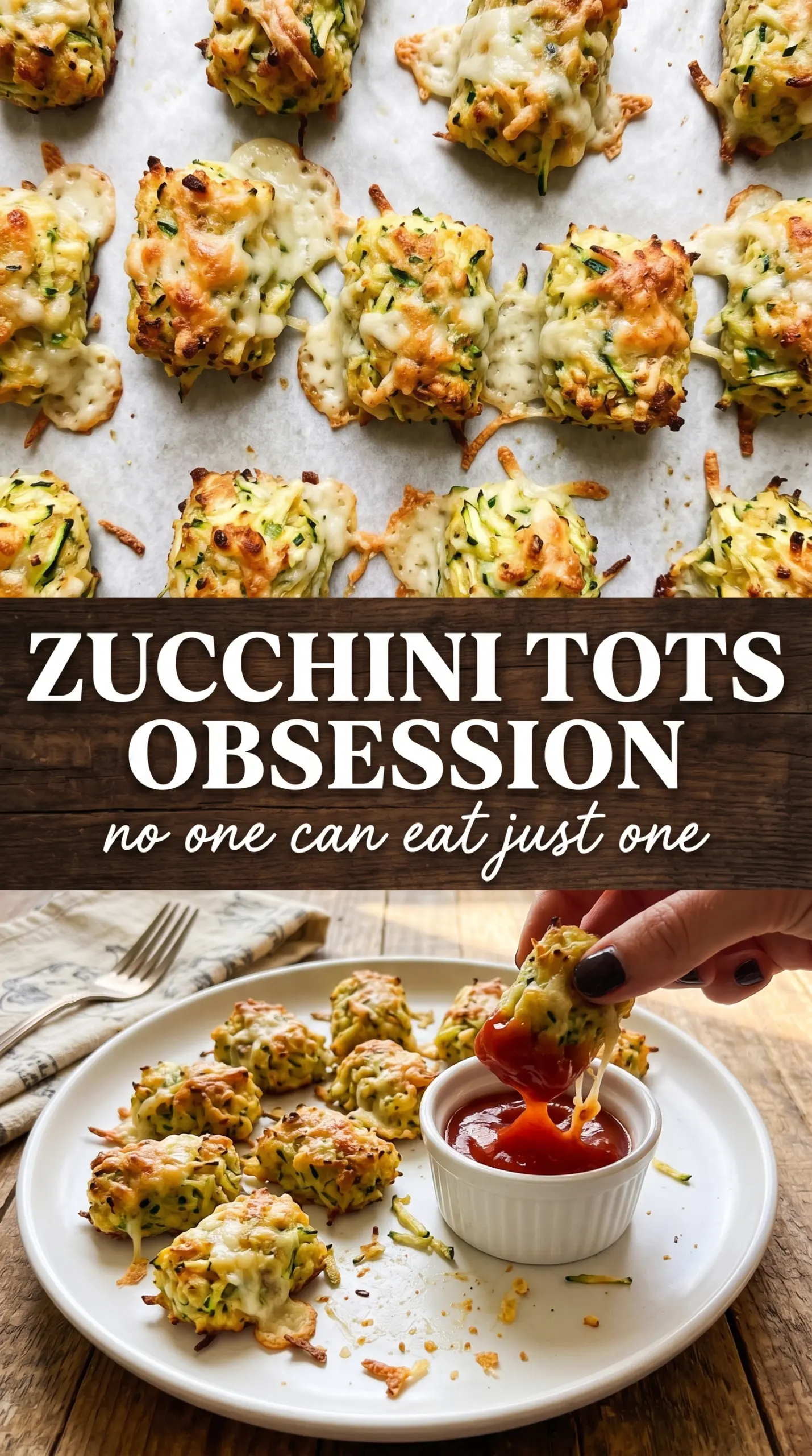 Cheesy Zucchini Tots crispy baked golden