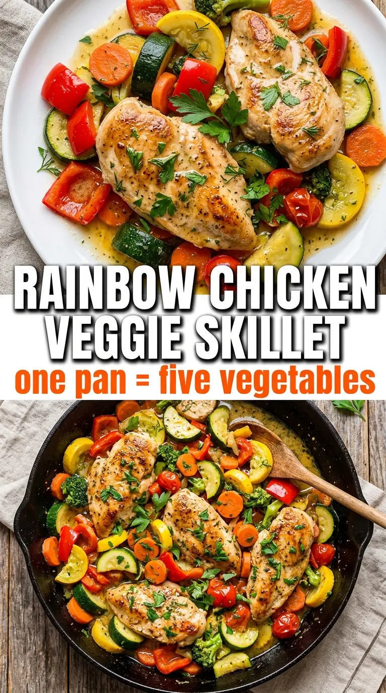 Chicken and Vegetables Skillet colorful garlicky one-pan