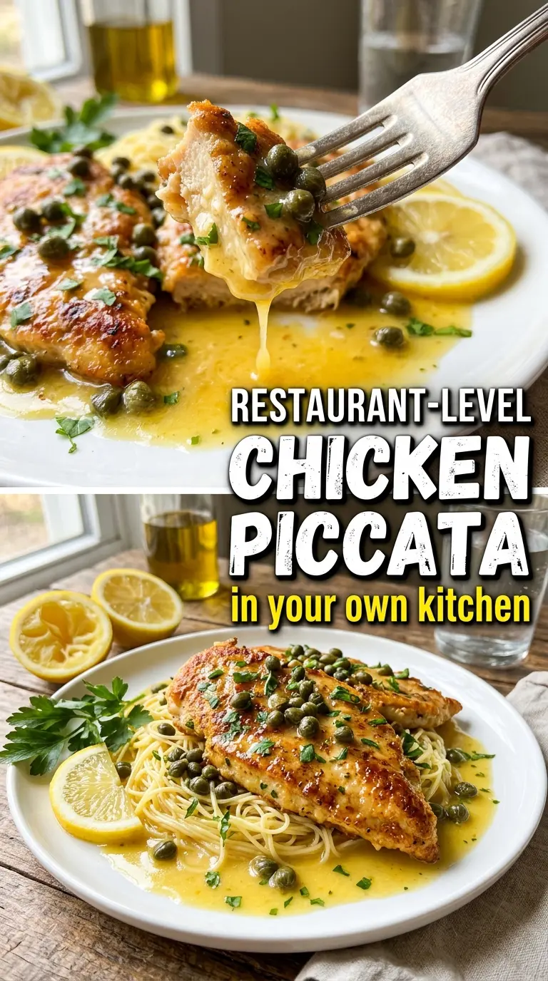 Chicken Piccata bright lemon caper sauce
