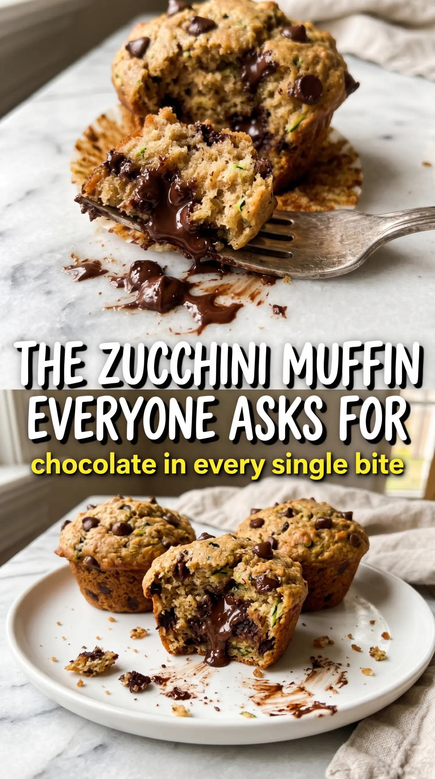 Chocolate chip zucchini muffins moist tender