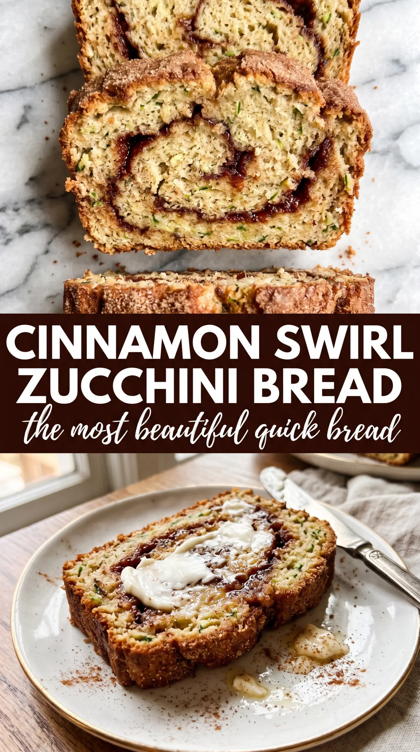 Slice of zucchini bread on a plate