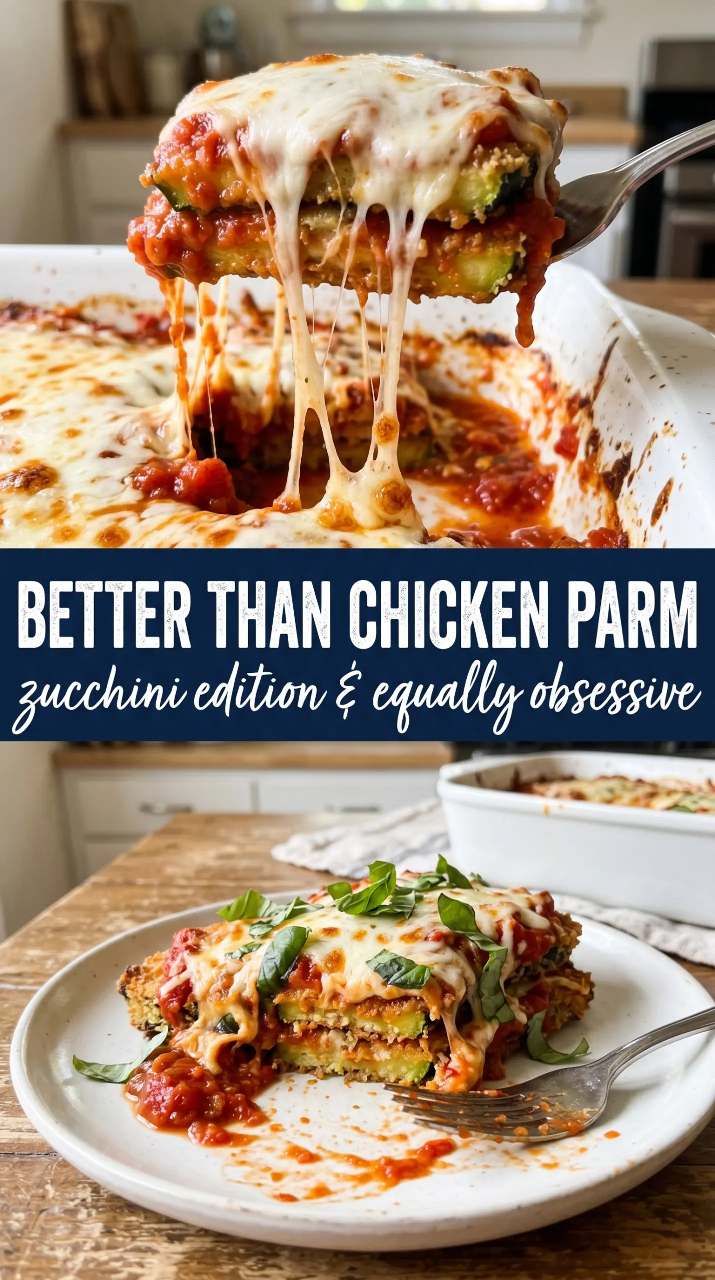 Zucchini Parmesan crispy cheesy baked