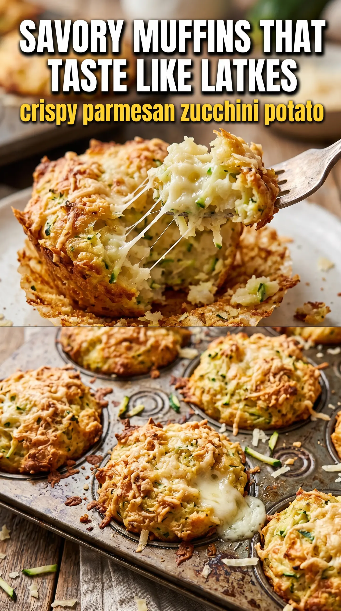 Crispy Parmesan Zucchini Potato Muffins cheesy golden savory