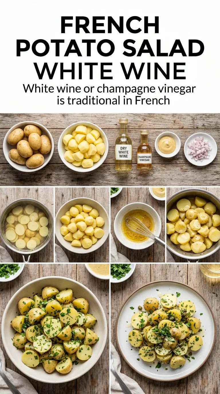 French potato salad with white wine vinaigrette, fresh herbs, elegant side
