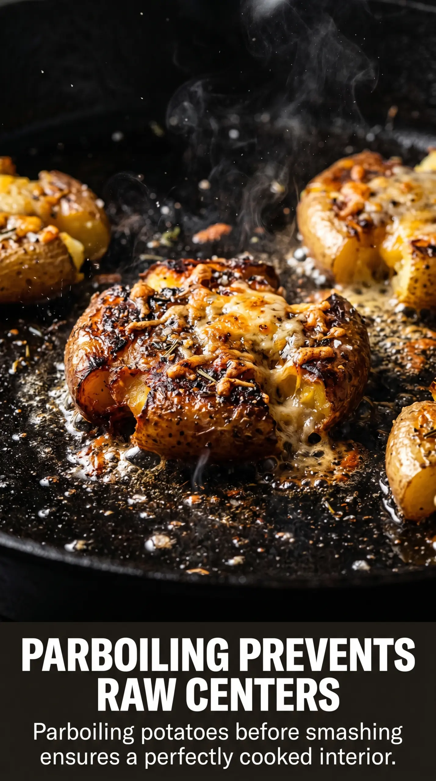 Griddle Smashed Potatoes crispy loaded