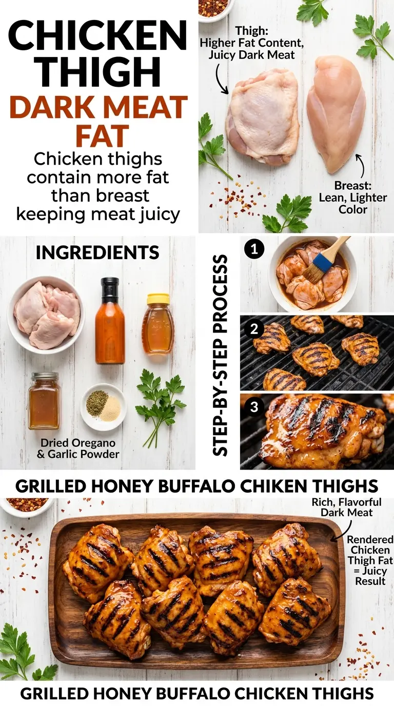 Grilled Honey Buffalo Chicken Thighs sticky spicy glazed