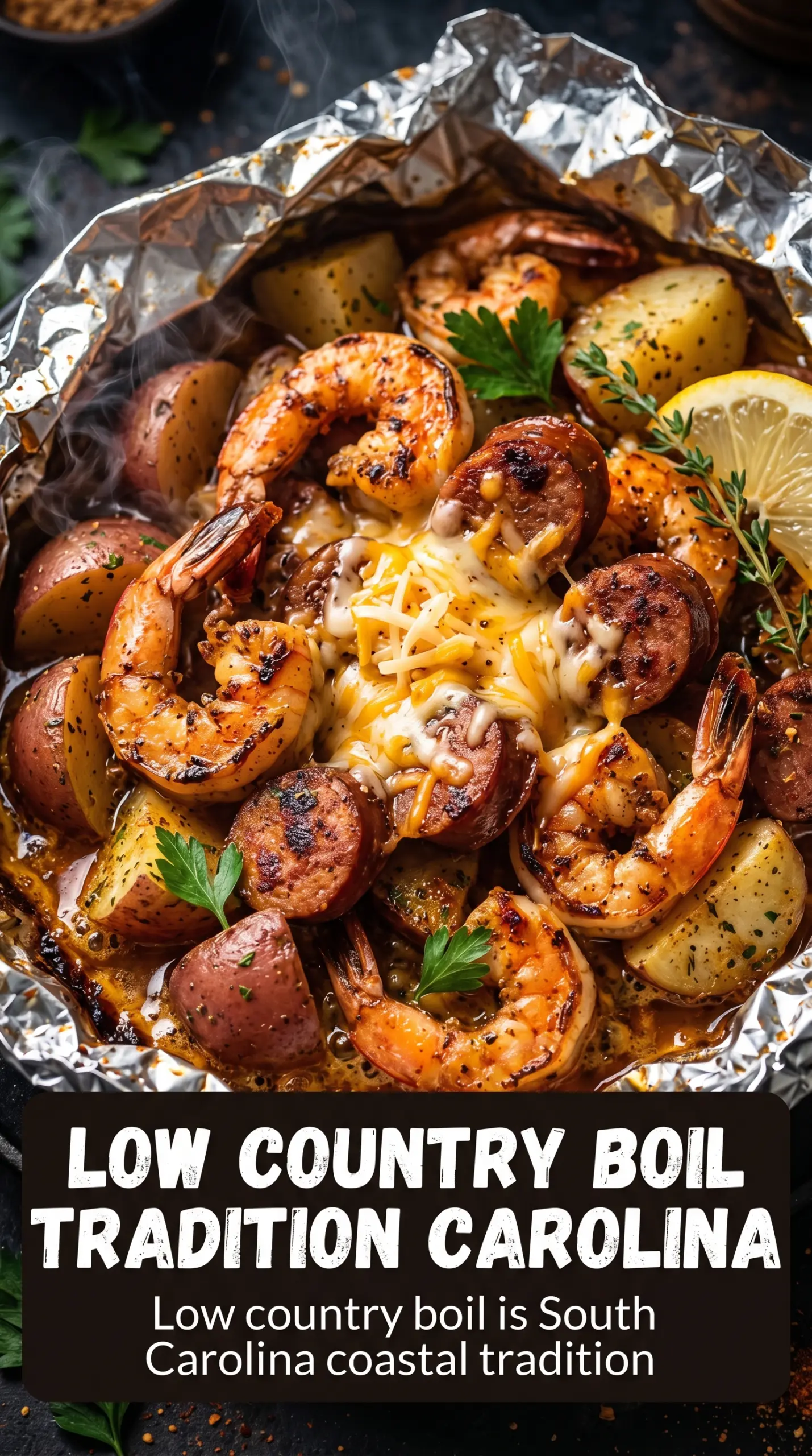 Grilled Shrimp Boil in Foil Packets buttery seafood boil