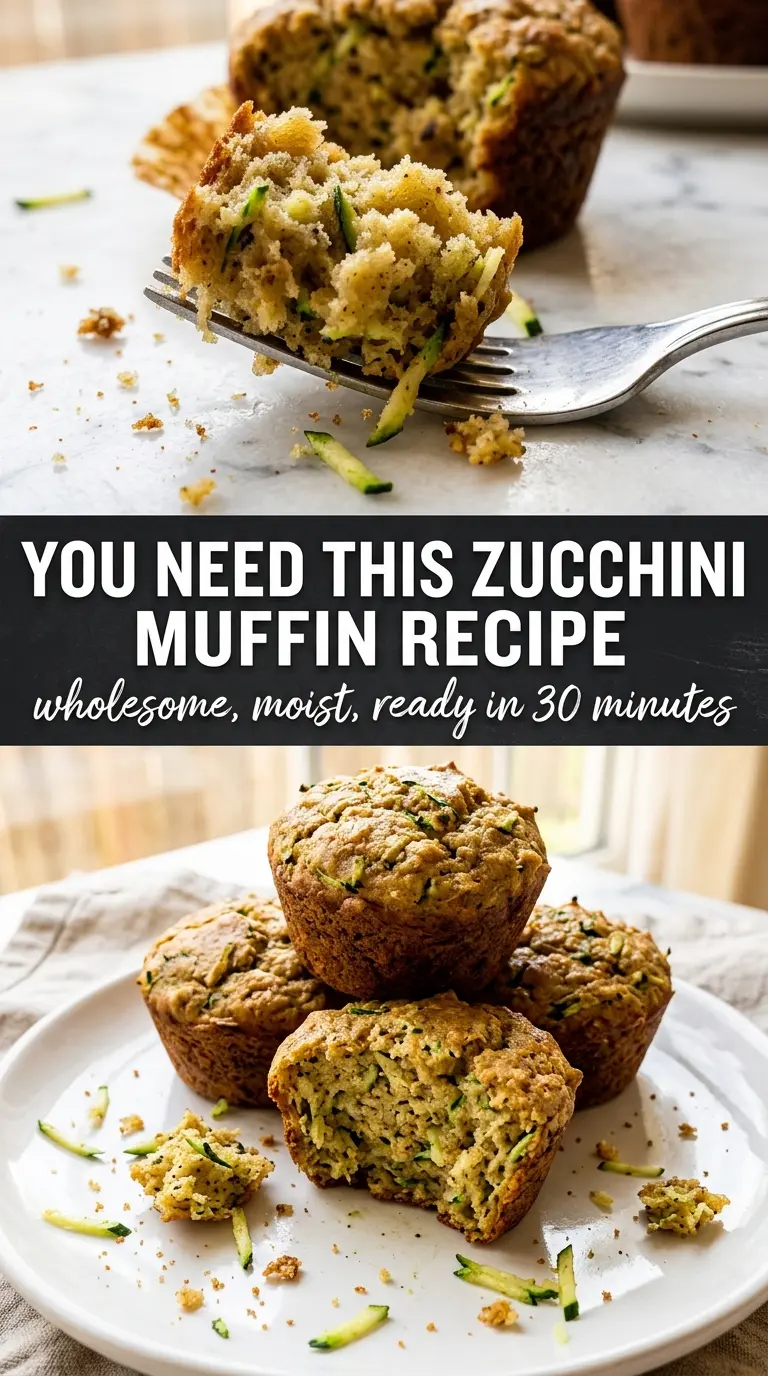 Healthy Zucchini Muffins tender crumb green flecks