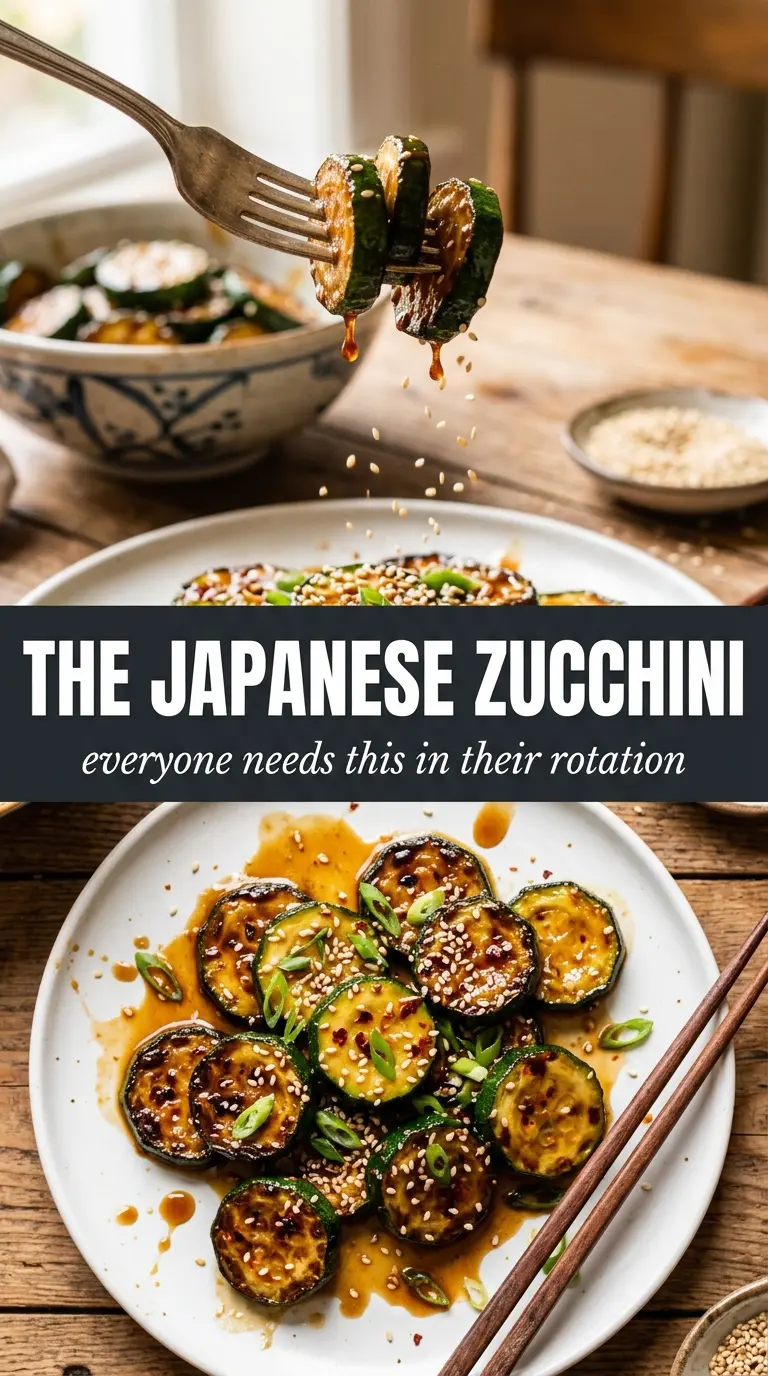 Japanese Zucchini soy-butter glazed sesame