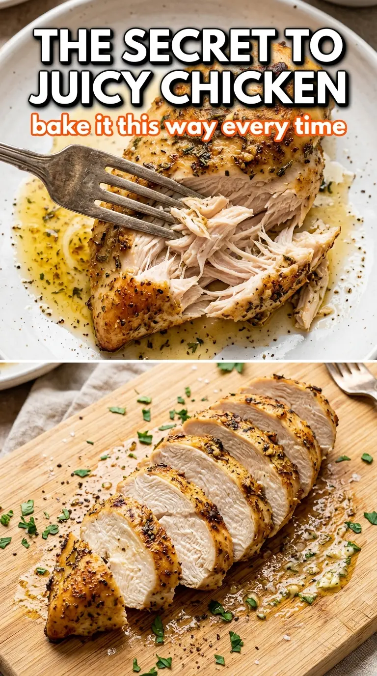 Baked chicken with sauce on a plate
